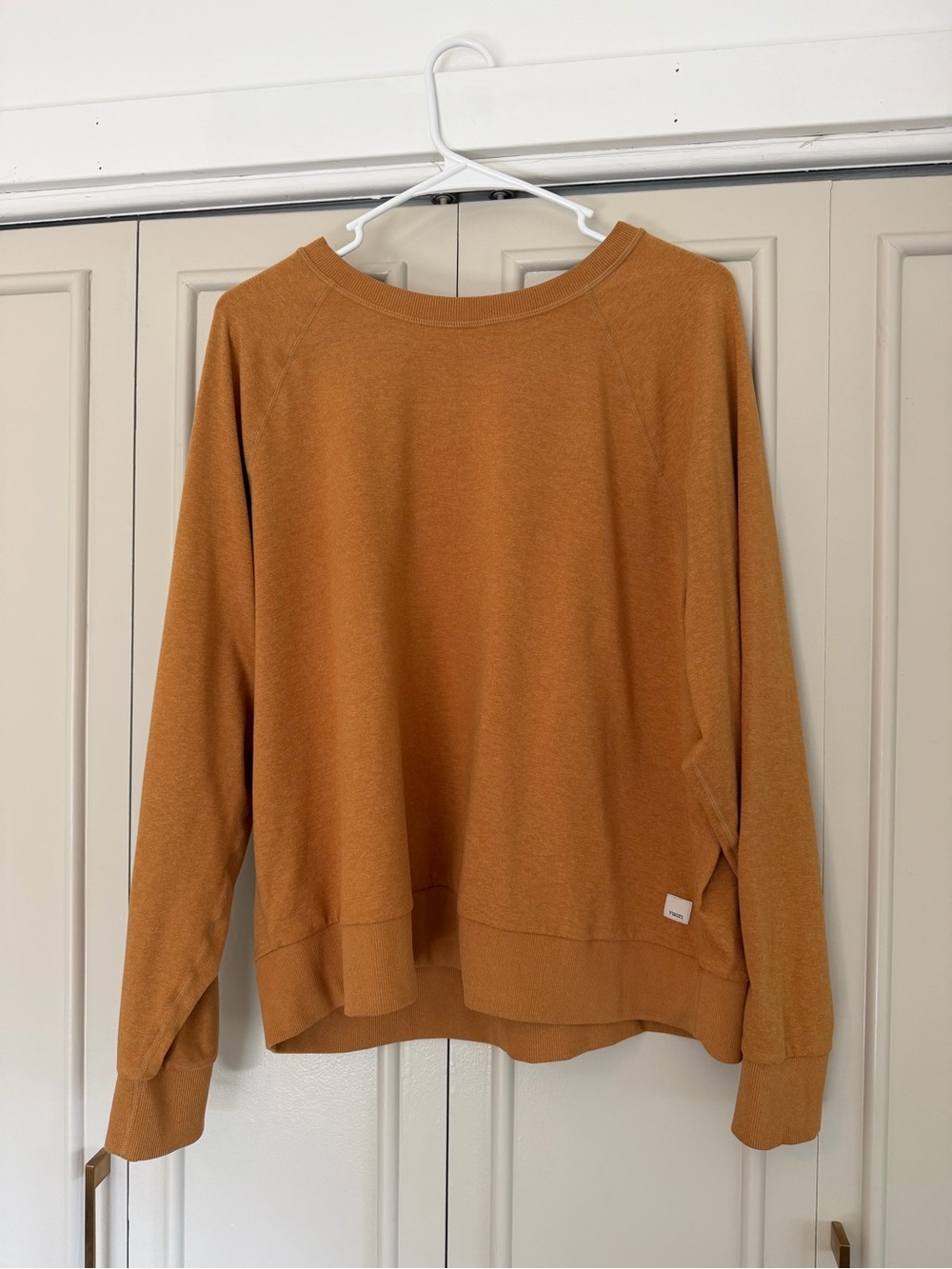Vuori Women's Lightweight Scoopneck Sweater in Mustard